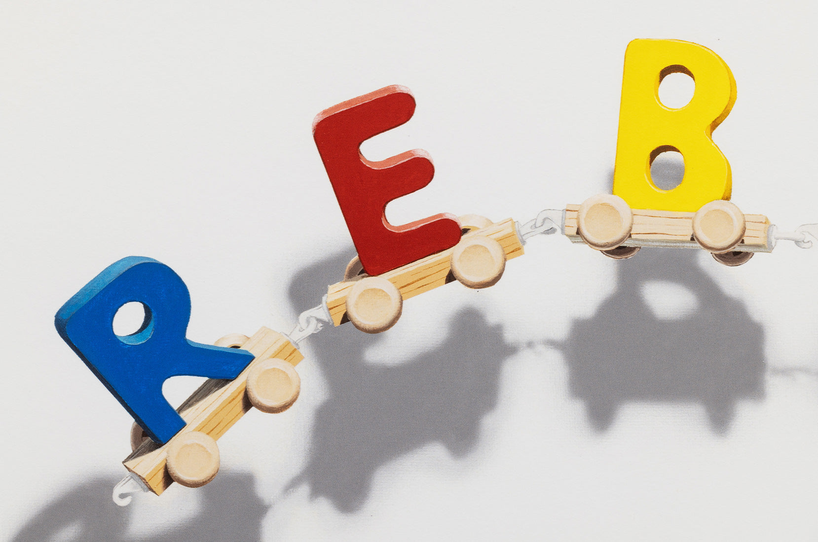 Collectible Toy Train X Rebel art piece by Nuno Viegas, sold via Underdogs