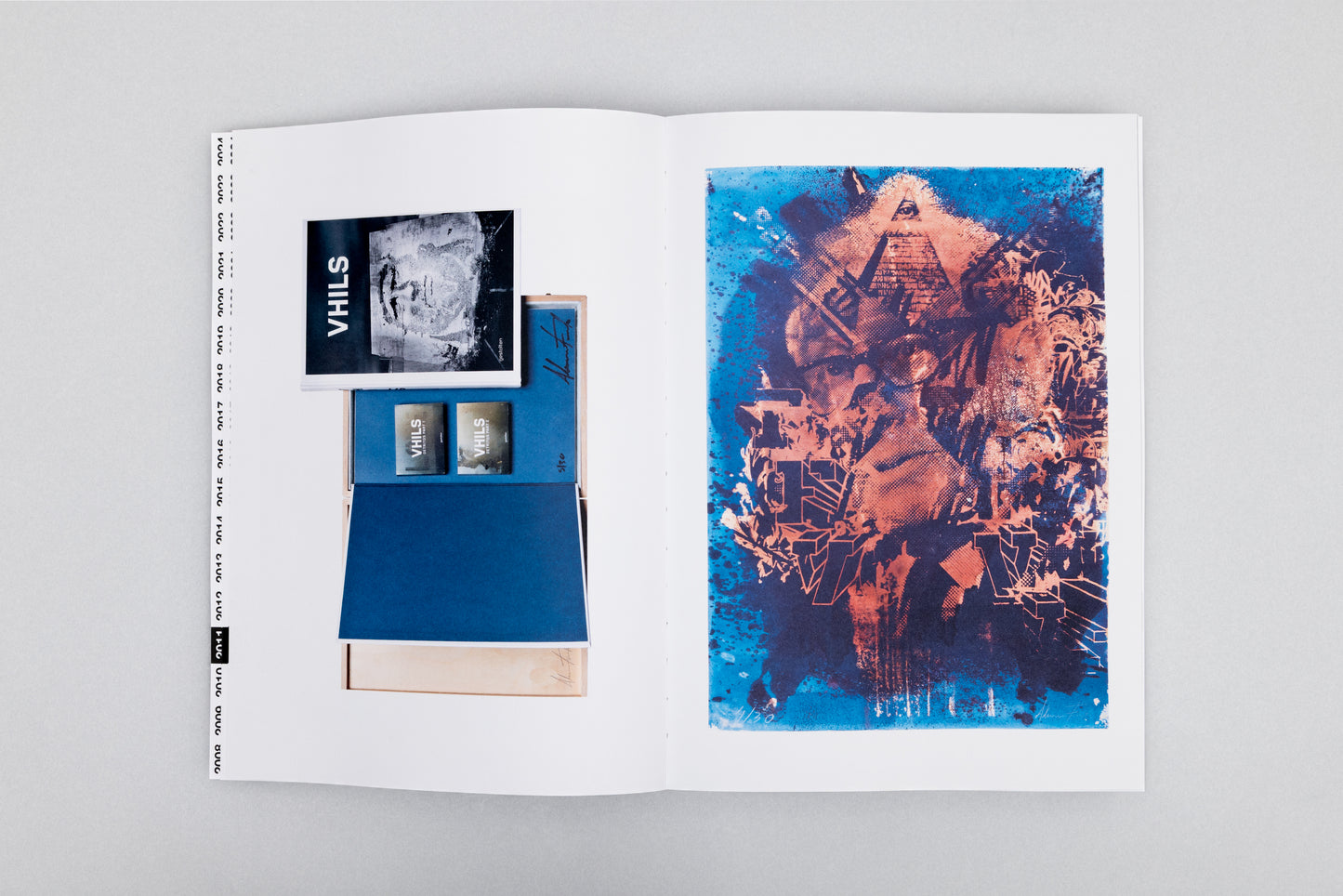 Artwork spread from The Complete Editions 2008–2024 book by Vhils, Underdogs Gallery