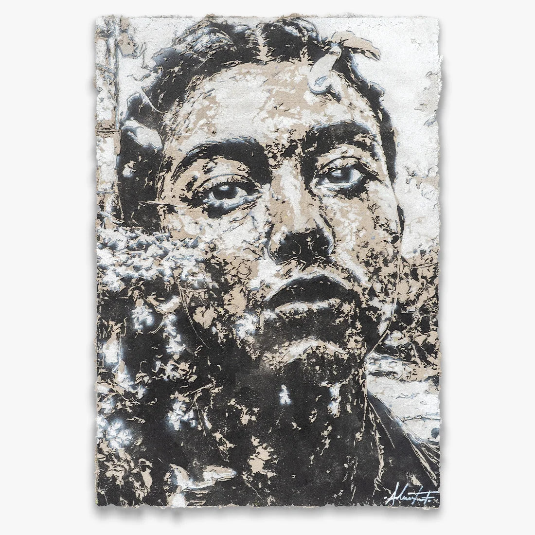 Lexicon by Vhils – limited edition papier-mâché artwork, Underdogs Gallery