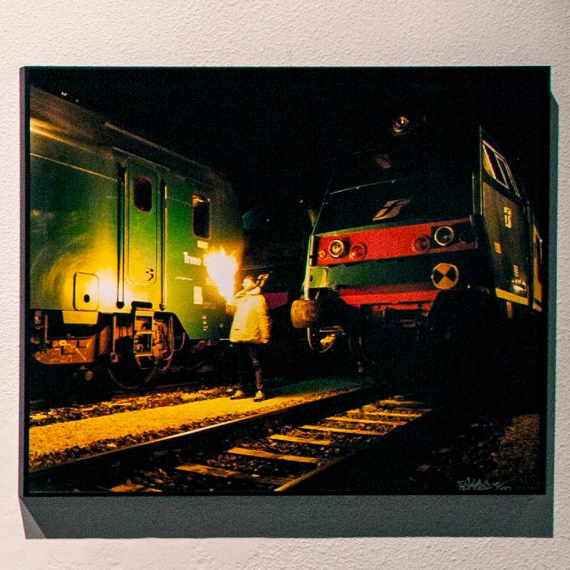 Alex Fakso, Self-portrait With Flames, Bassano Yard