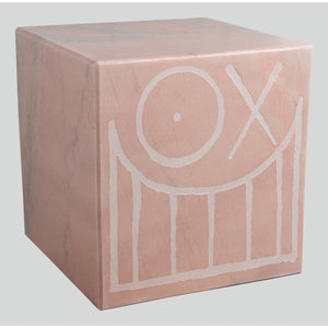 Mr. A Pink Marble Cube 45 cm 2