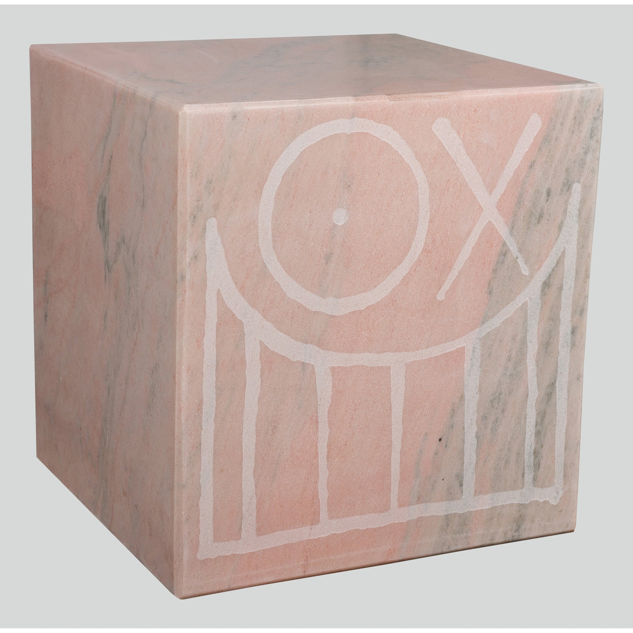Mr. A Pink Marble Cube 45 cm 1