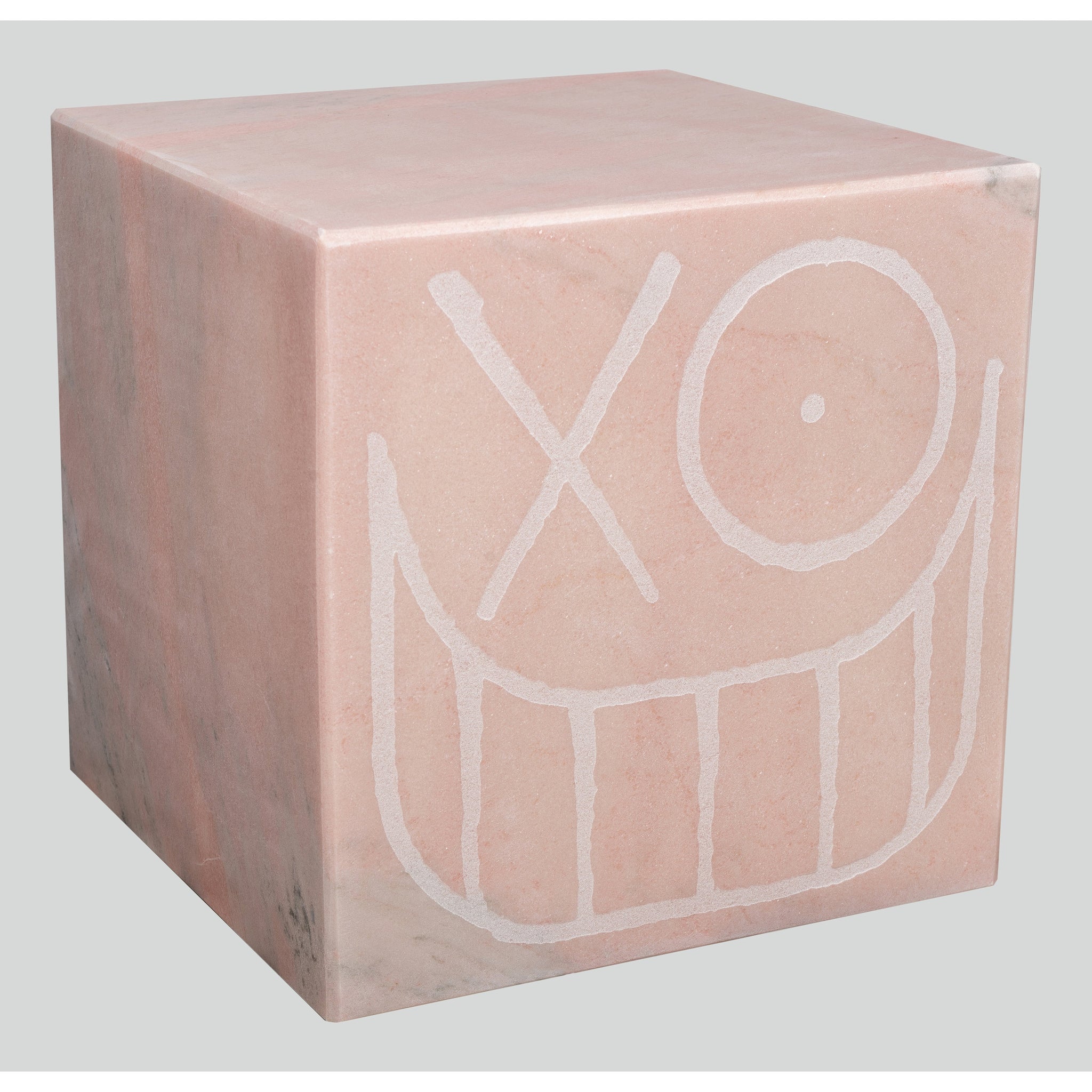 Mr. A Pink Marble Cube 40 cm 2