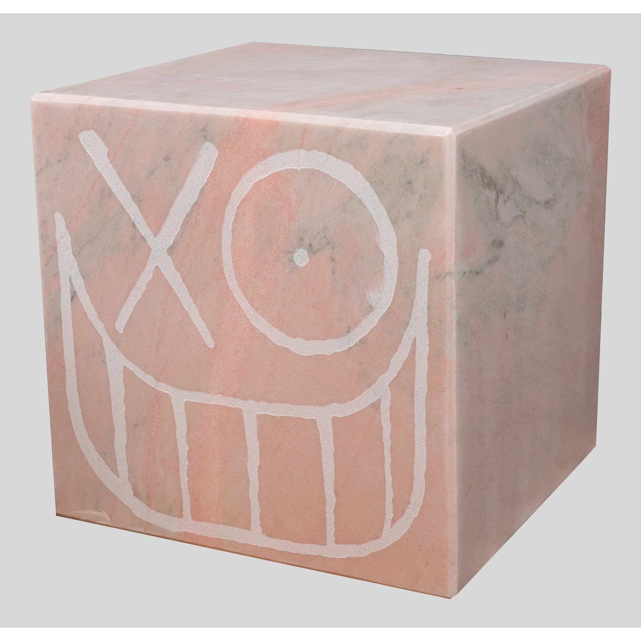 Mr. A Pink Marble Cube 40 cm 1