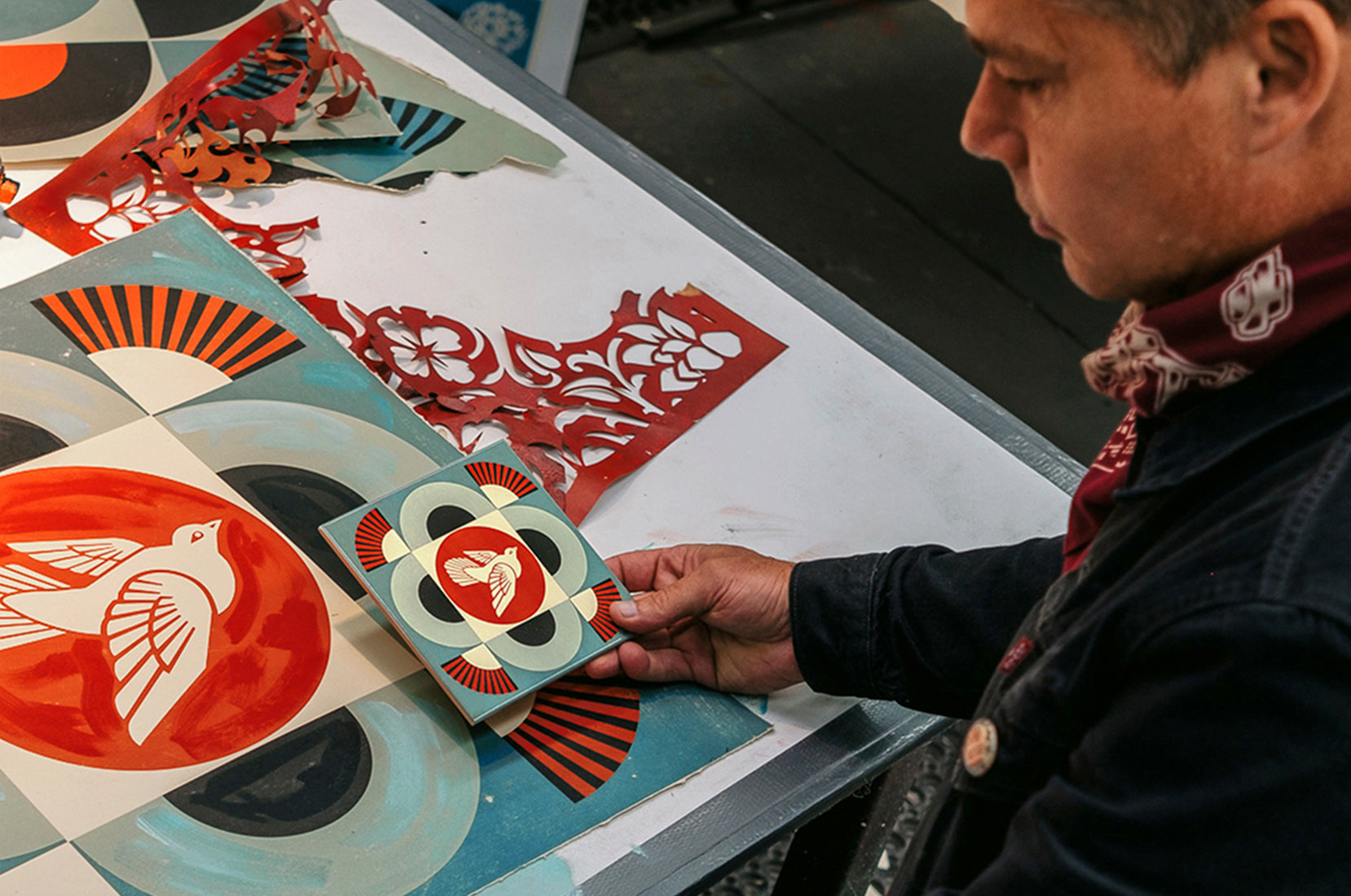 Geometric Dove (Blue) - Shepard Fairey